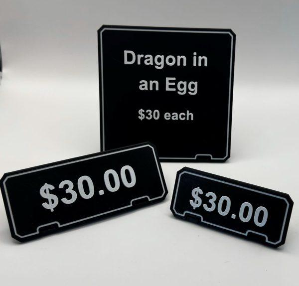 Customizable Price Tags for Table or Shelf Display