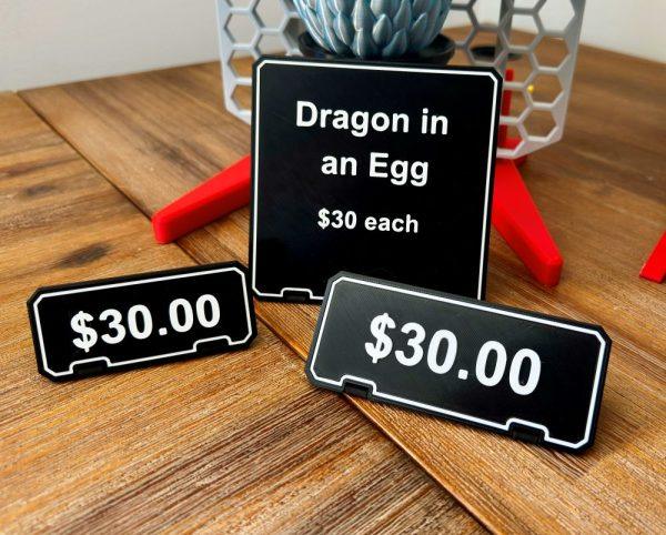 Customizable Price Tags for Table or Shelf Display