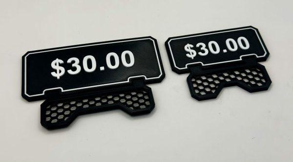 Customizable Price Tags for Table or Shelf Display